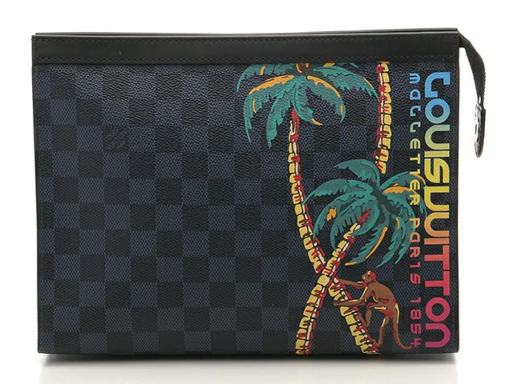 LOUIS VUITTON Pochette Voyage Shoulder Bag Damier Cobalt Blue Tropical